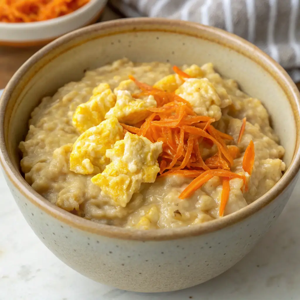 Oatmeal, egg, and carrot soft recovery food for dogs